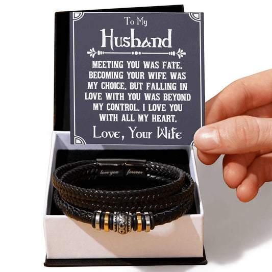 Men's "Love You Forever" Bracelet, To My Husband - Meeting you was fate