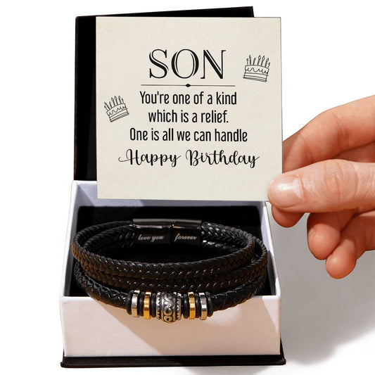 Men's "Love You Forever" Bracelet, son - you're one of a kind