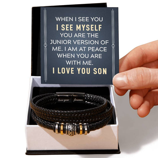 Men's "Love You Forever" Bracelet, To my son-When I see you