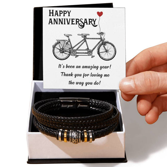 Men's "Love You Forever" Bracelet, Happy Anniversary its been an amazing years