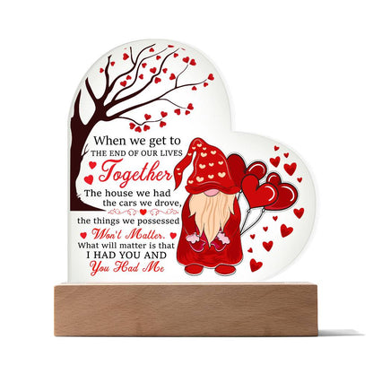 Love Quote Heart Acrylic Plaque