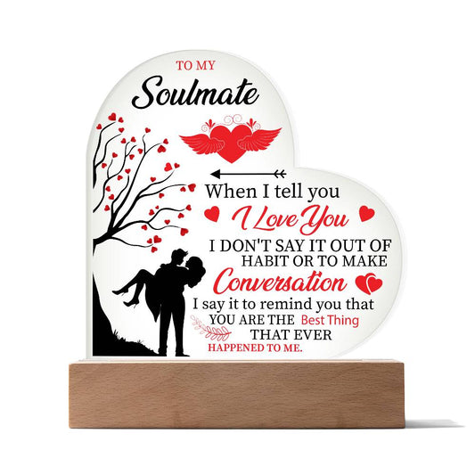 Soulmate Heart Acrylic Plaque