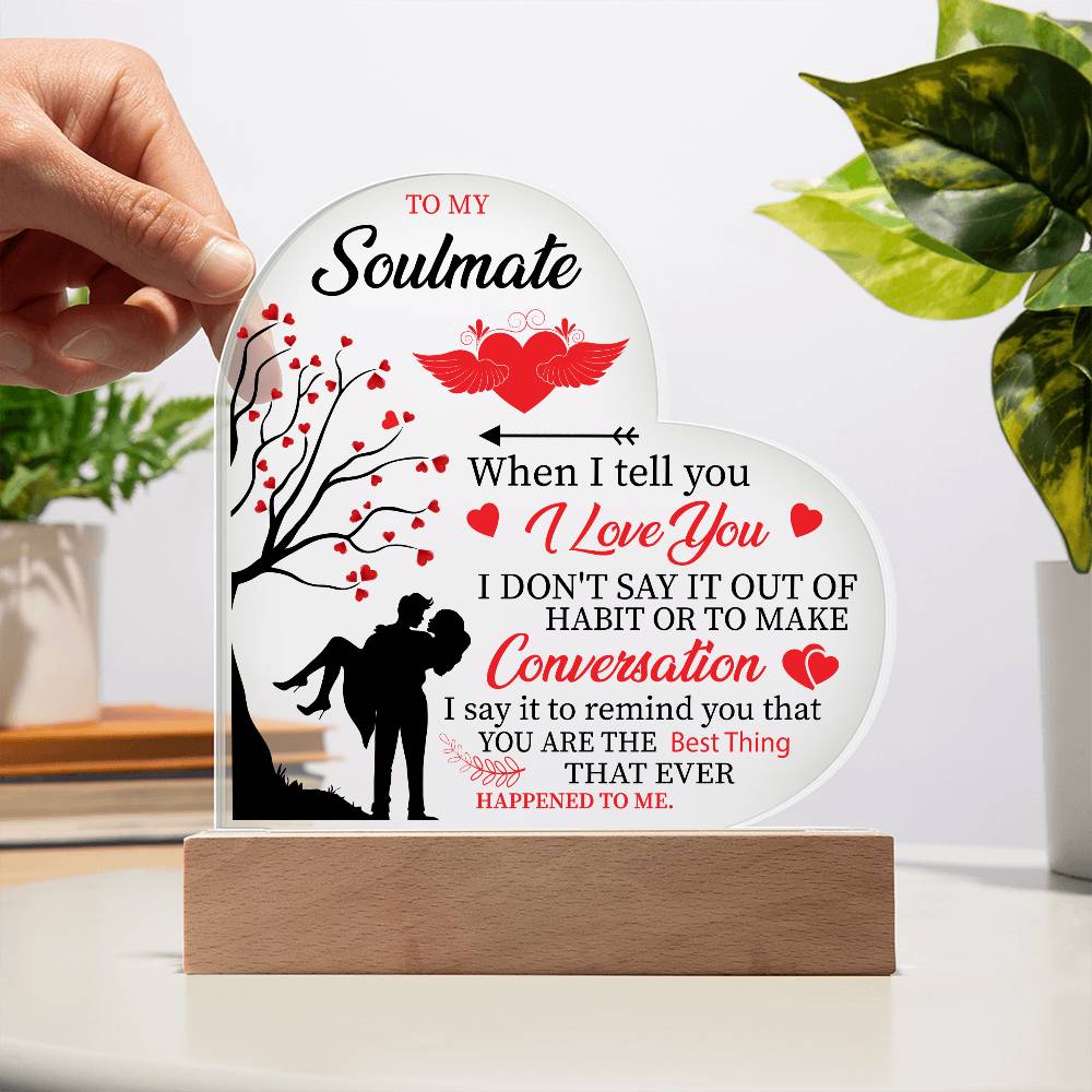 Soulmate Heart Acrylic Plaque