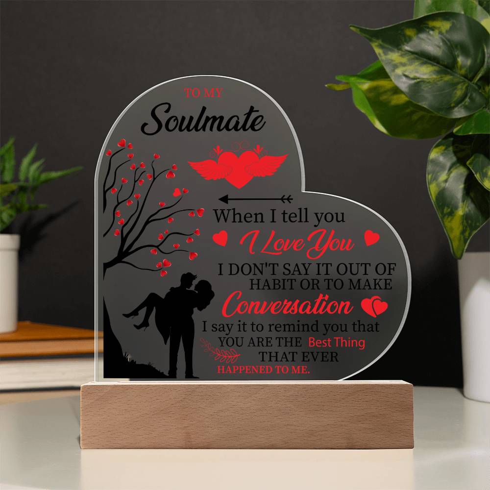 Soulmate Heart Acrylic Plaque