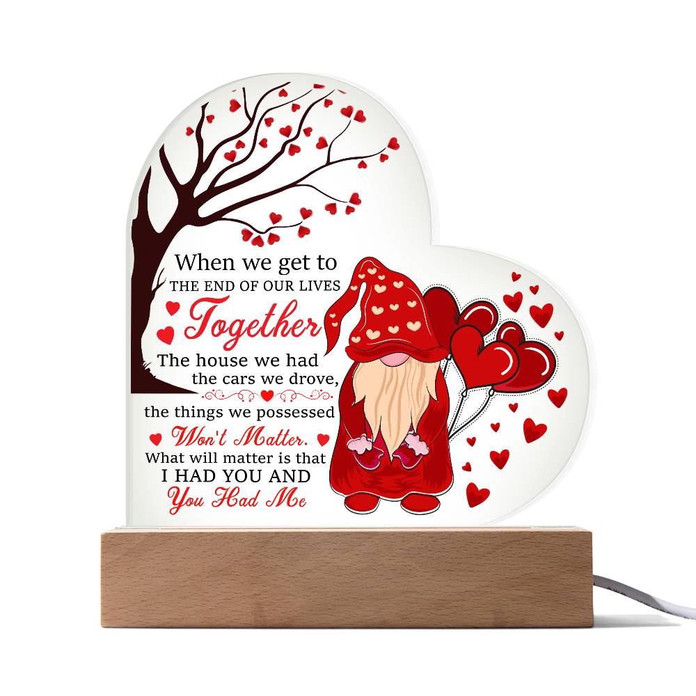 Love Quote Heart Acrylic Plaque