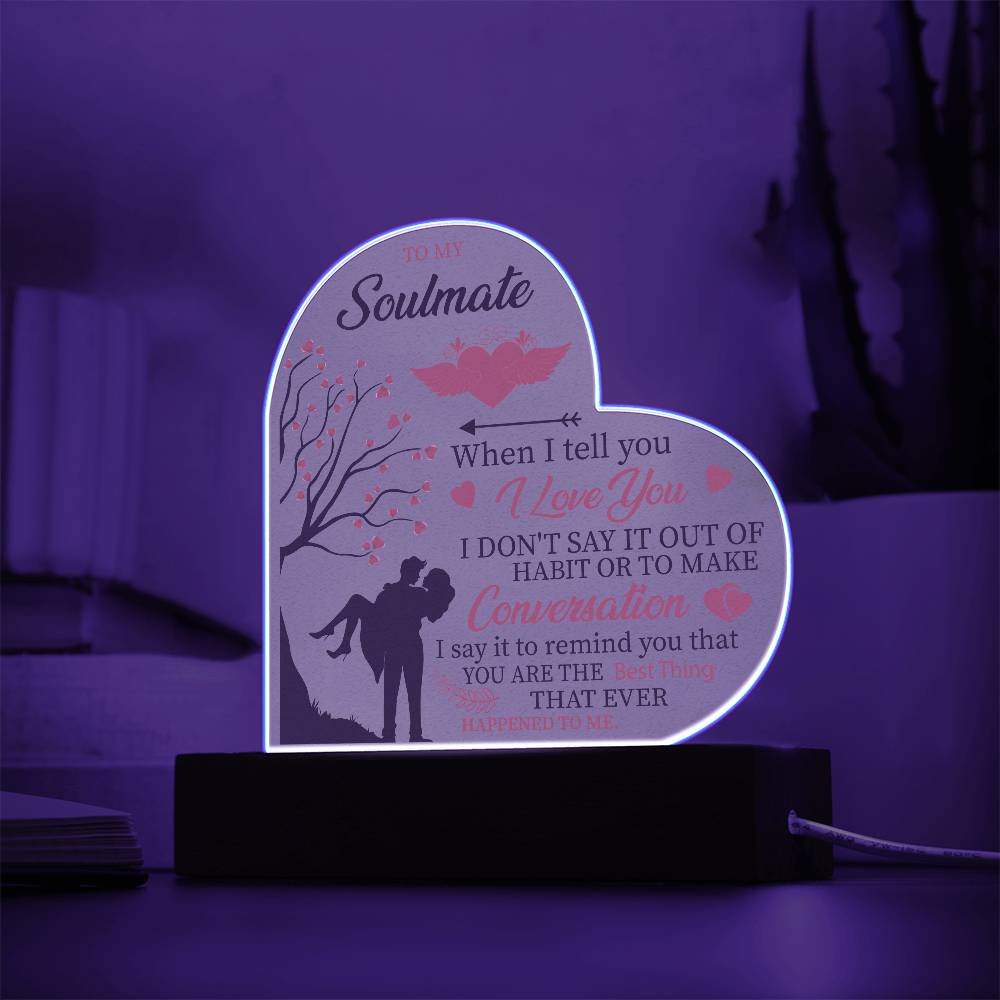 Soulmate Heart Acrylic Plaque