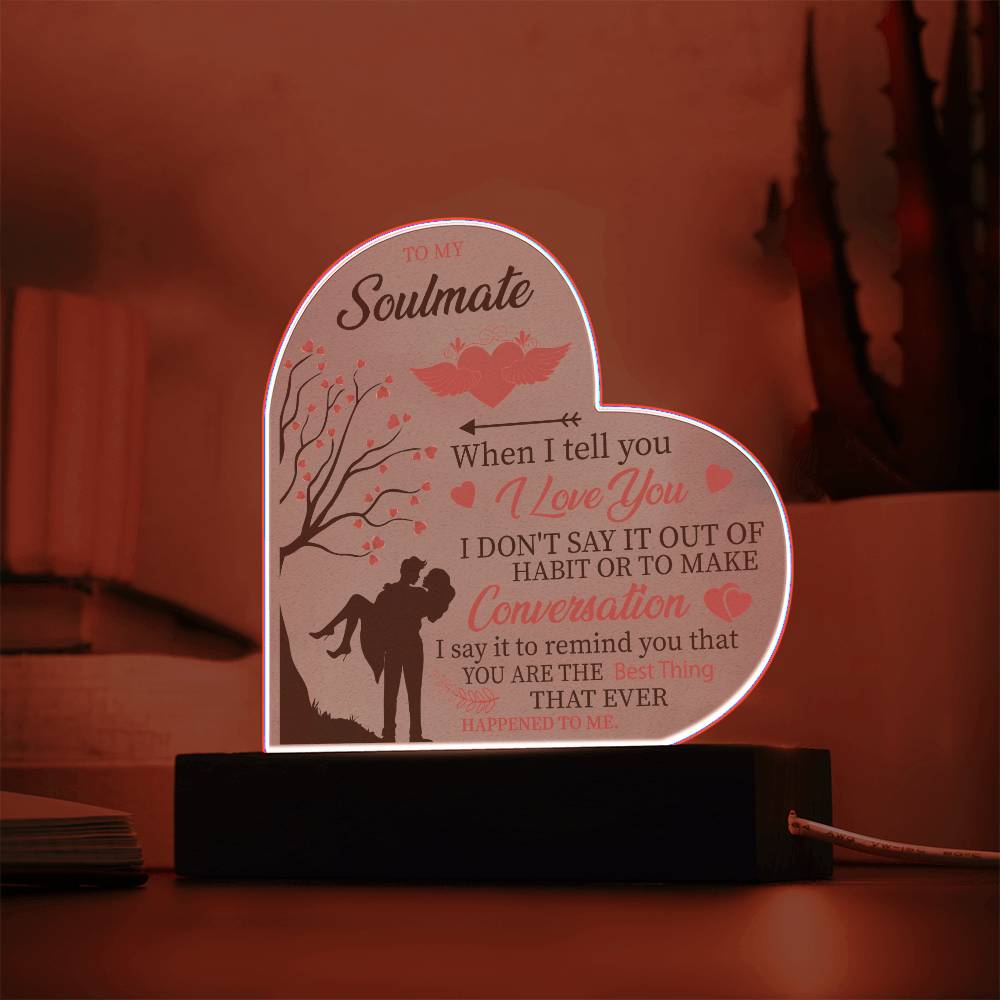 Soulmate Heart Acrylic Plaque