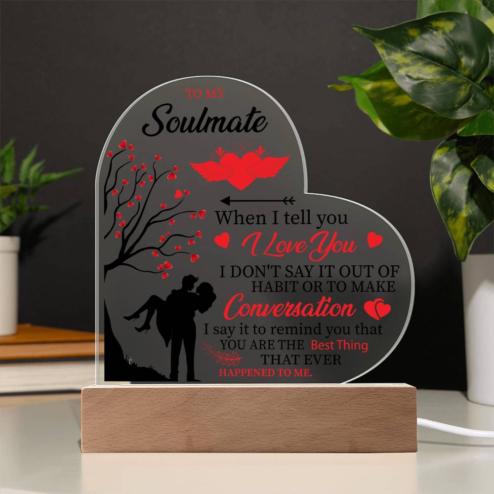 Soulmate Heart Acrylic Plaque