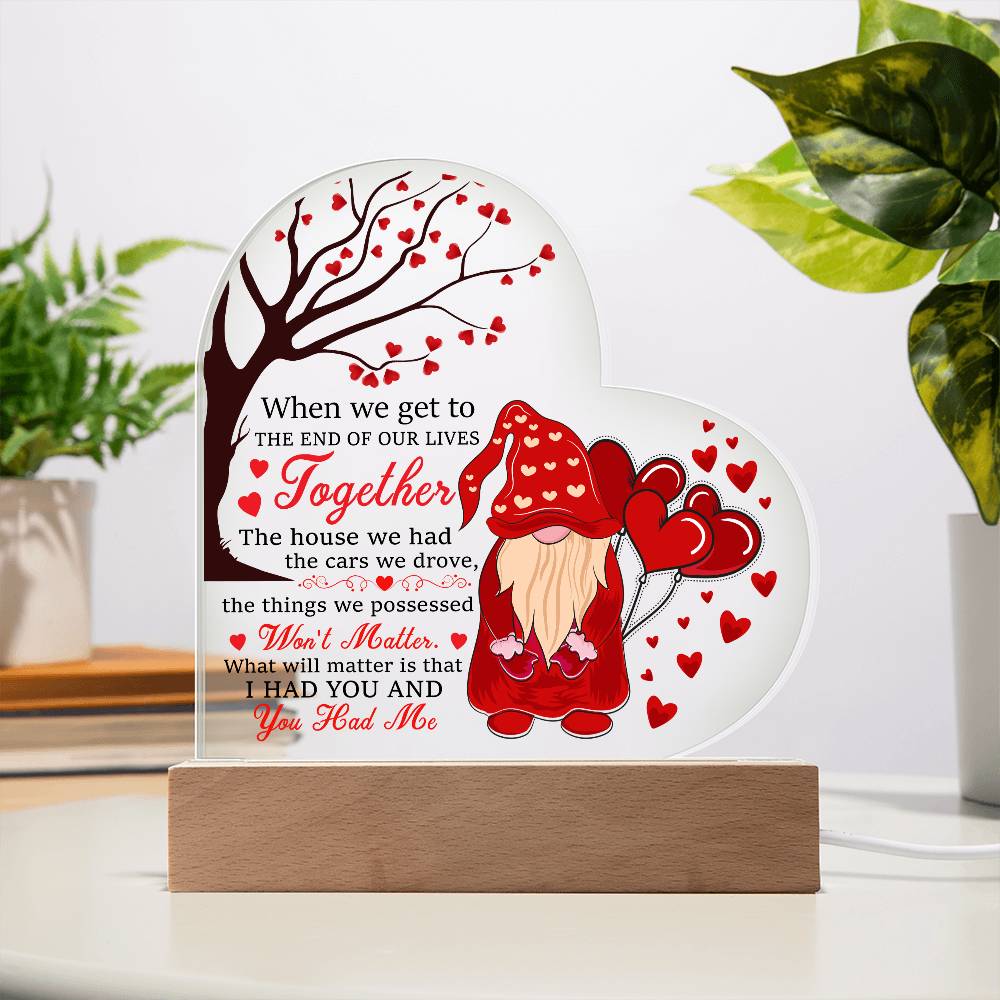 Love Quote Heart Acrylic Plaque