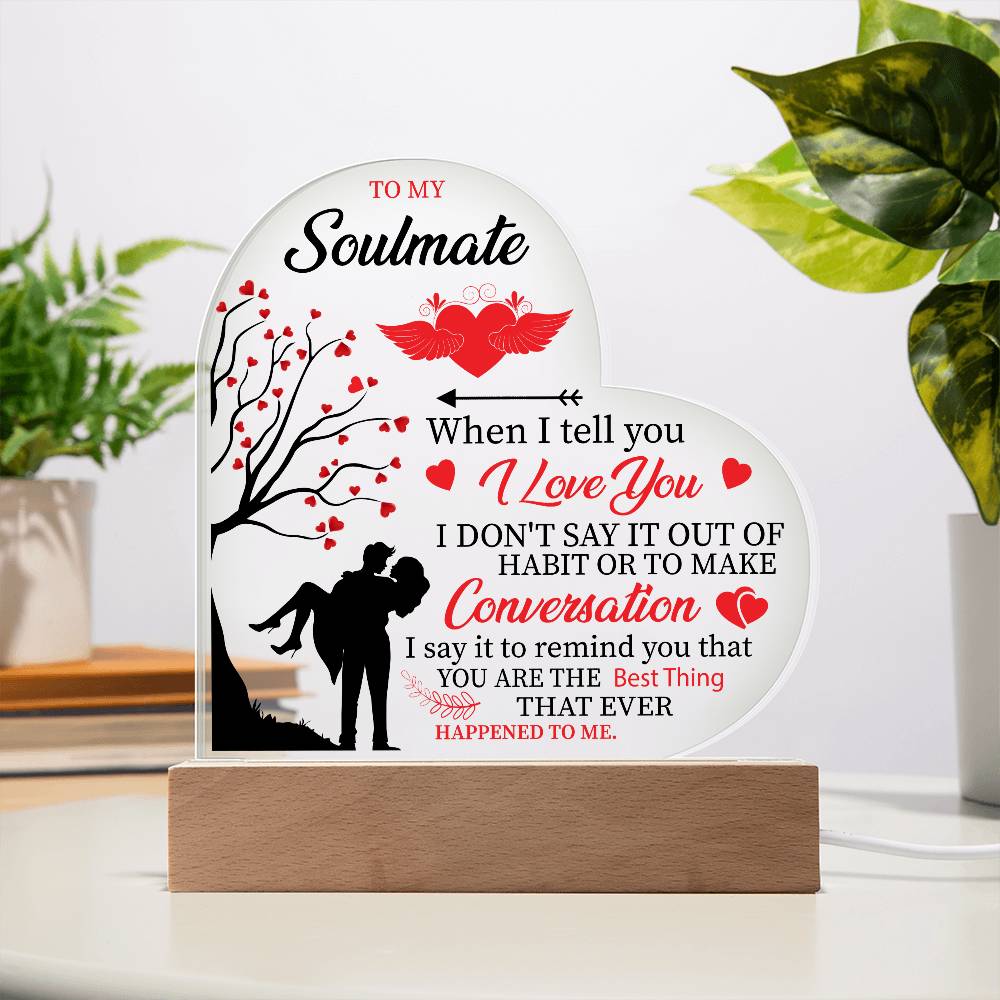 Soulmate Heart Acrylic Plaque