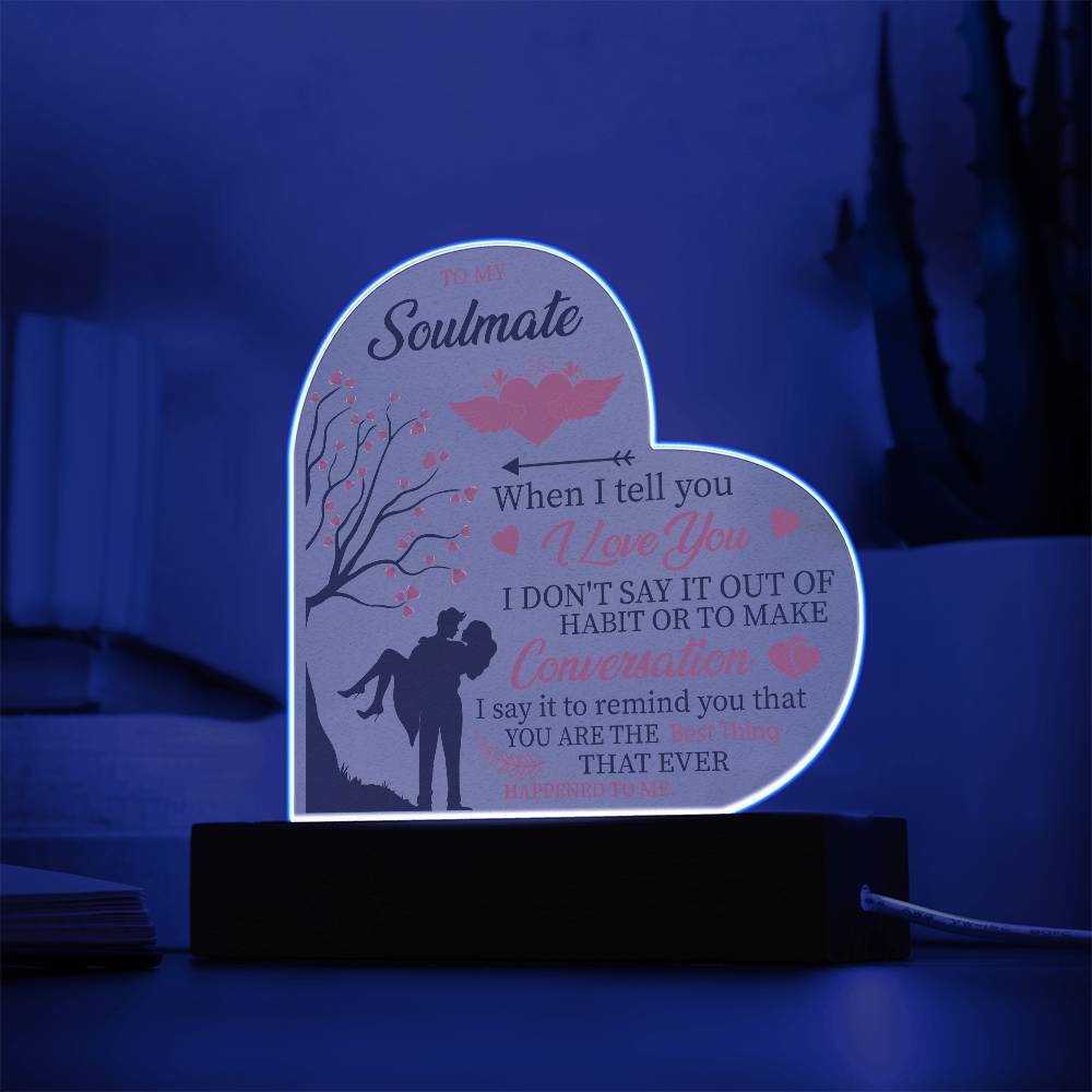 Soulmate Heart Acrylic Plaque