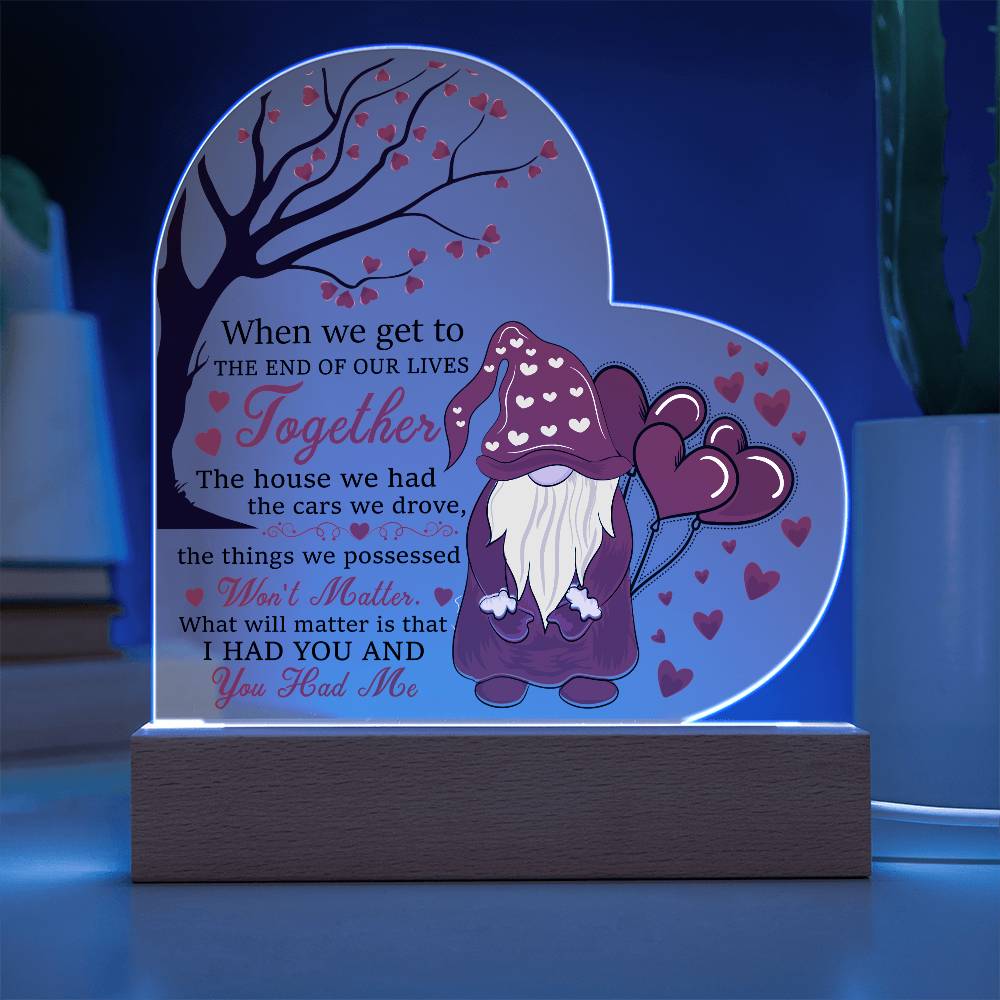 Love Quote Heart Acrylic Plaque