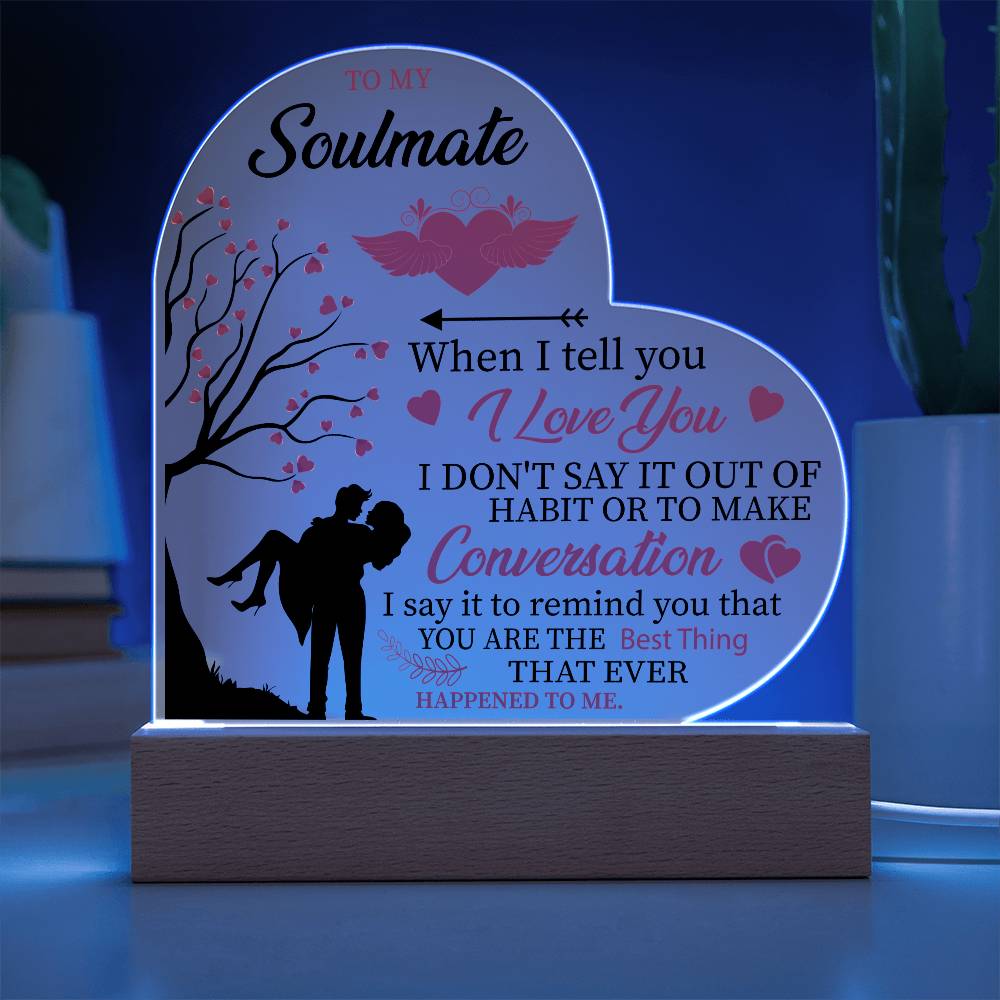 Soulmate Heart Acrylic Plaque