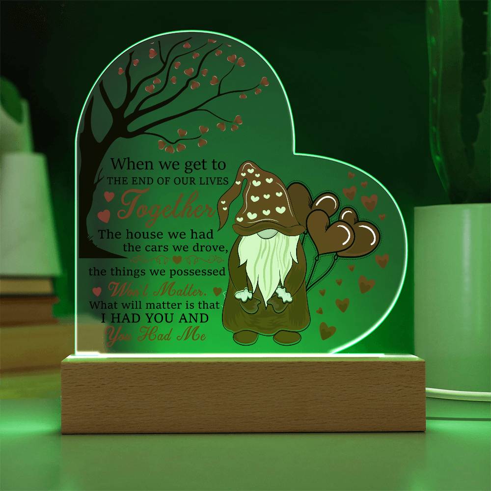 Love Quote Heart Acrylic Plaque