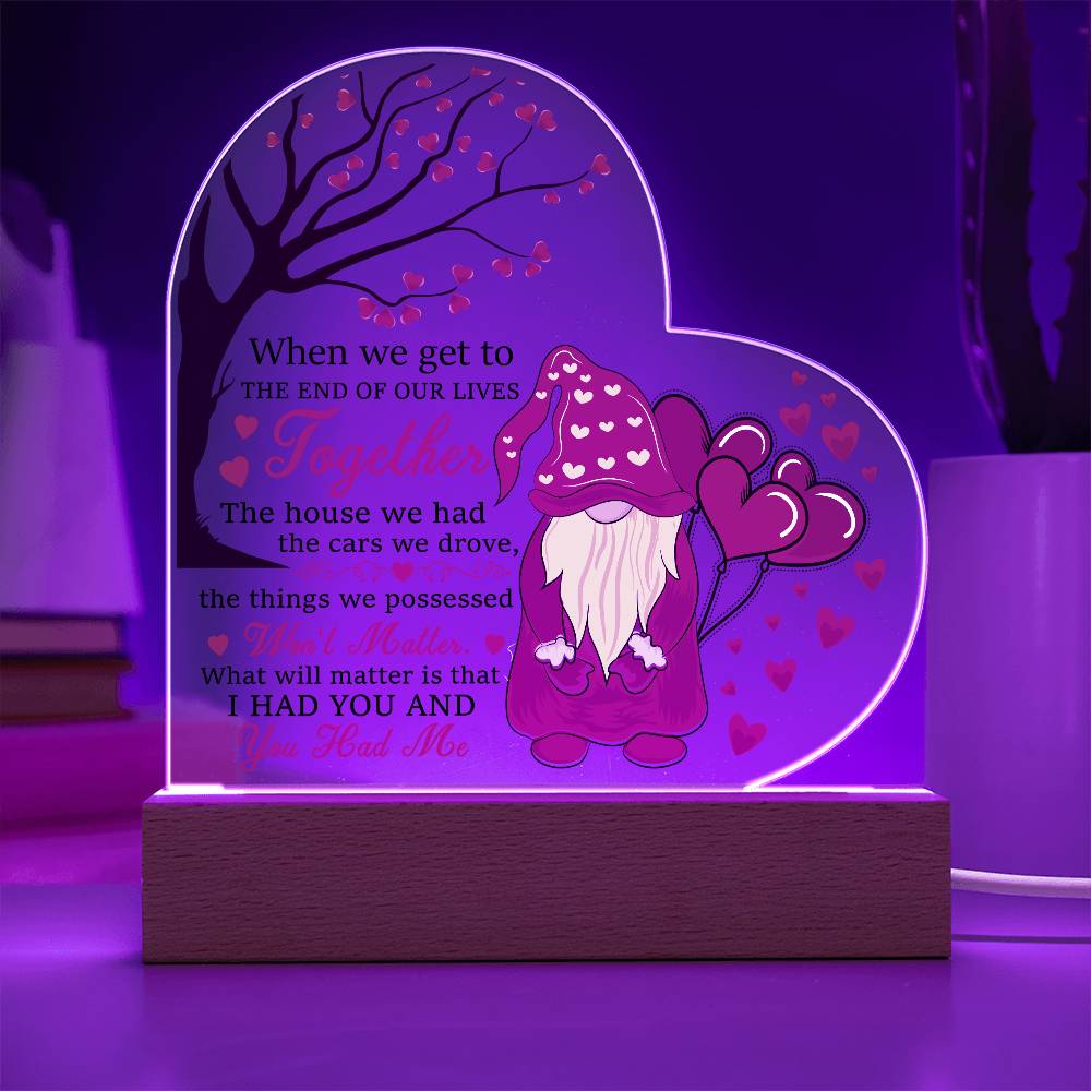 Love Quote Heart Acrylic Plaque