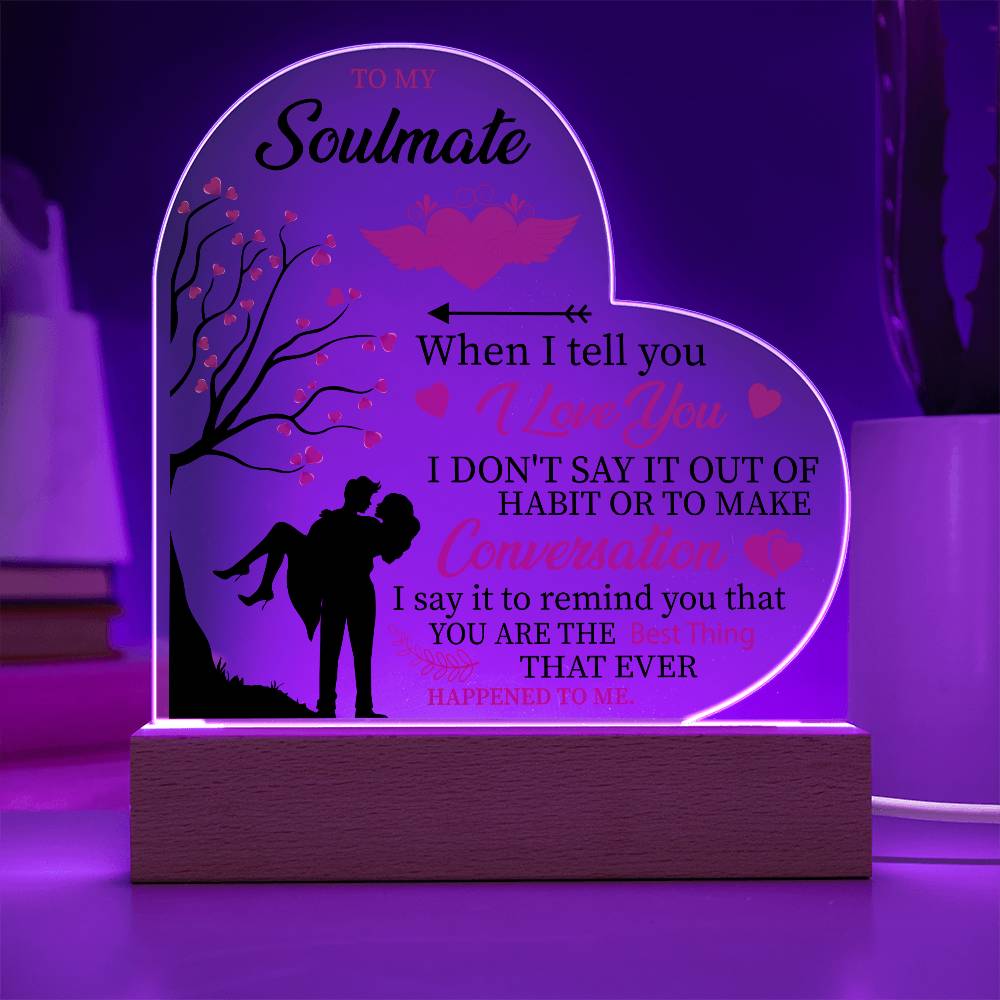 Soulmate Heart Acrylic Plaque