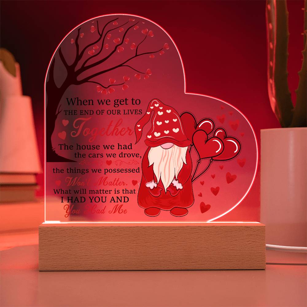 Love Quote Heart Acrylic Plaque