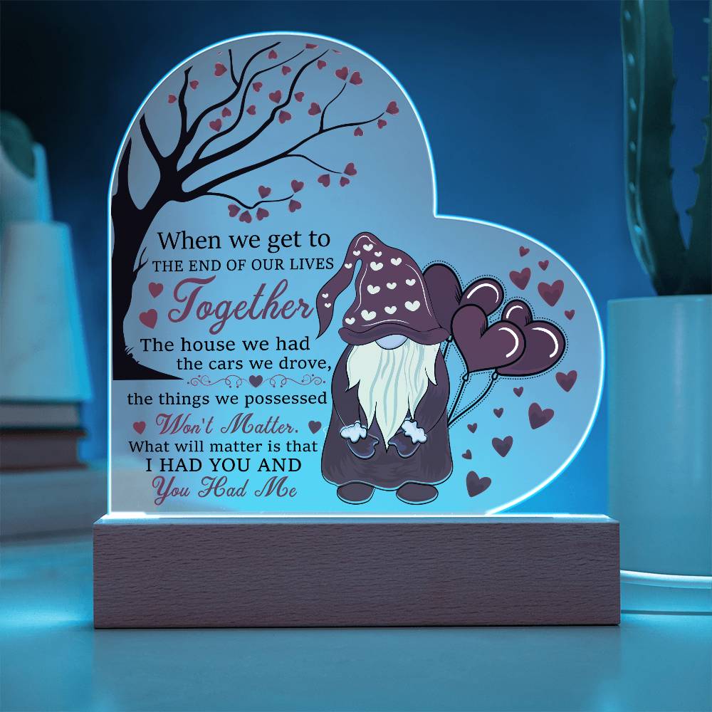 Love Quote Heart Acrylic Plaque