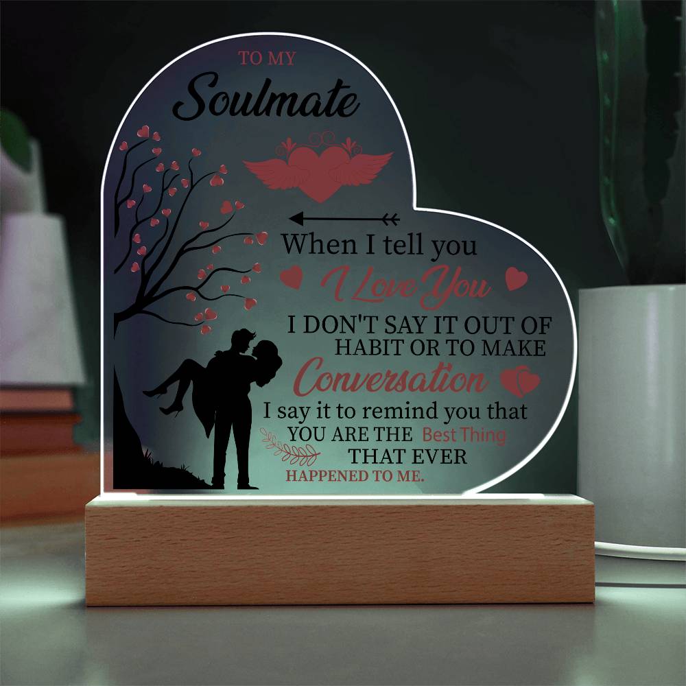 Soulmate Heart Acrylic Plaque