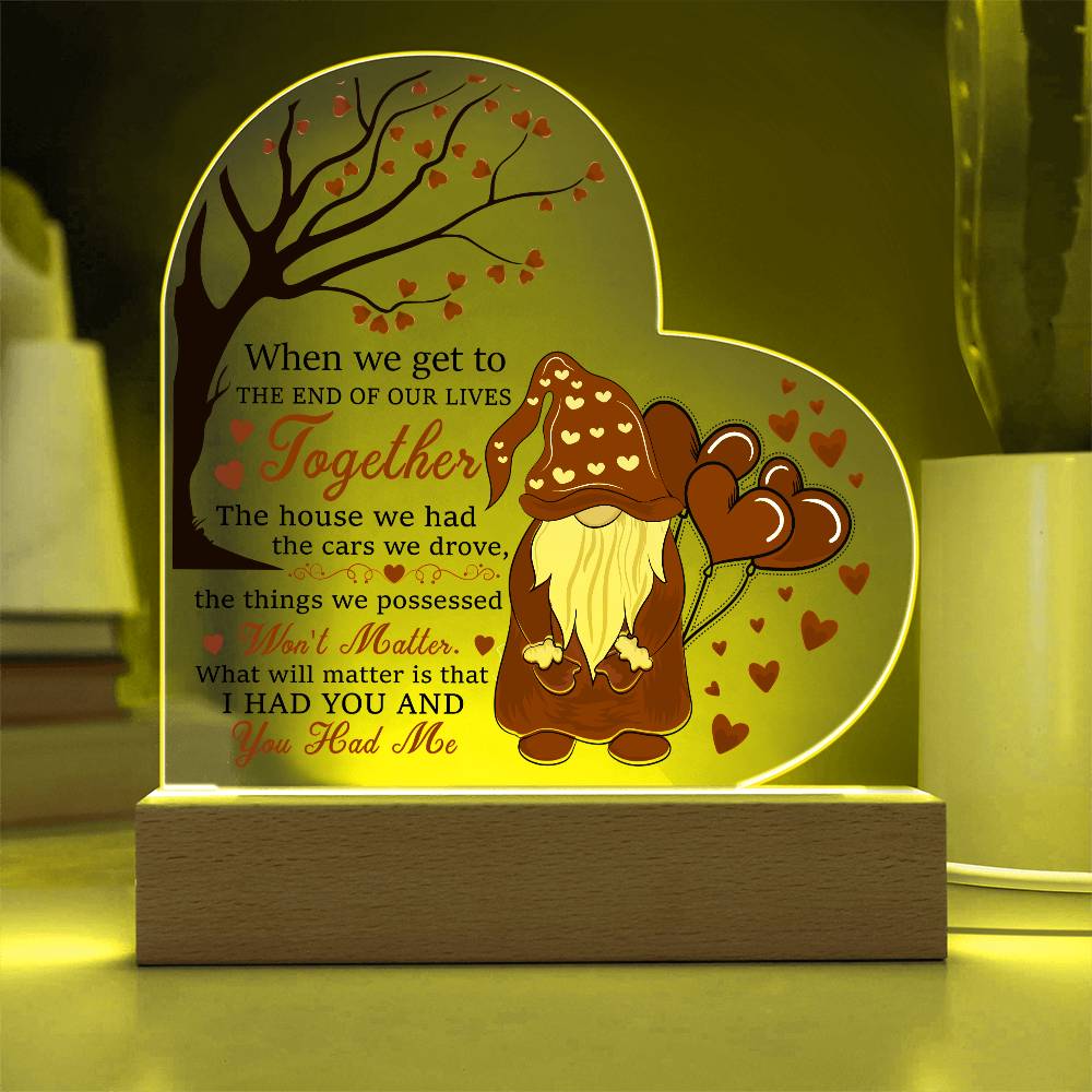 Love Quote Heart Acrylic Plaque