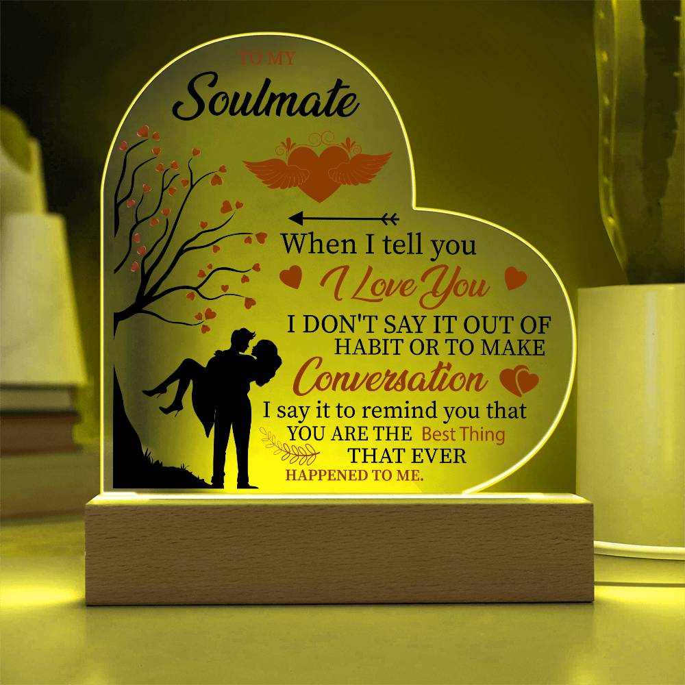 Soulmate Heart Acrylic Plaque