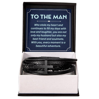 To The Man, my husband, Men's "Cross" Bracelet