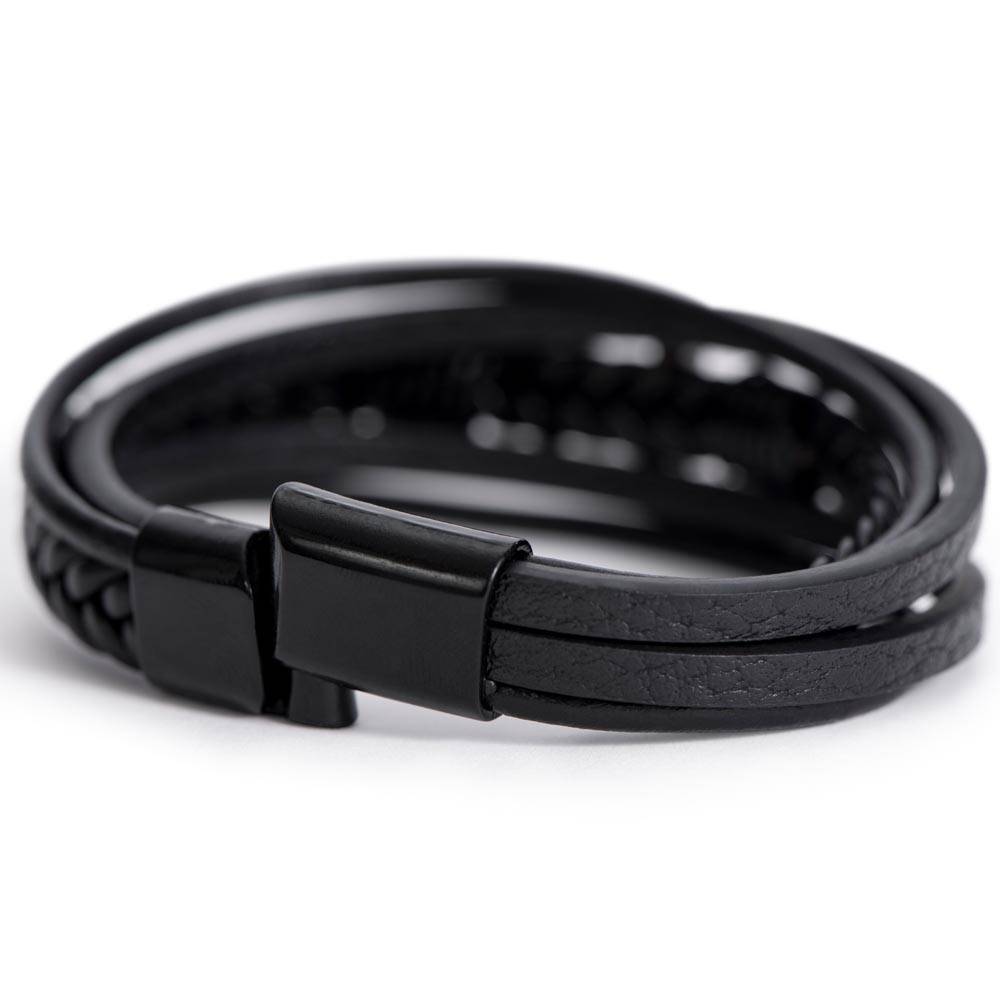 Men's Cross Leather Bracelet, Dad you have loved me