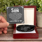 Men's Cross Leather Bracelet, To My Son - I wish you the strength to face challenges