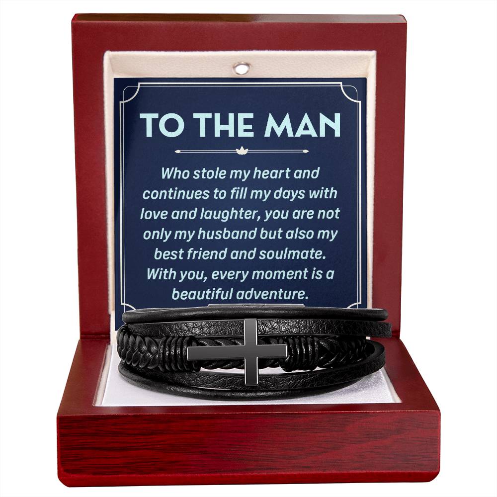 To The Man, my husband, Men's "Cross" Bracelet