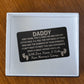 Engraved Wallet Card Daddy to be