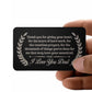 Engraved Metal Wallet Card, Thank you Dad