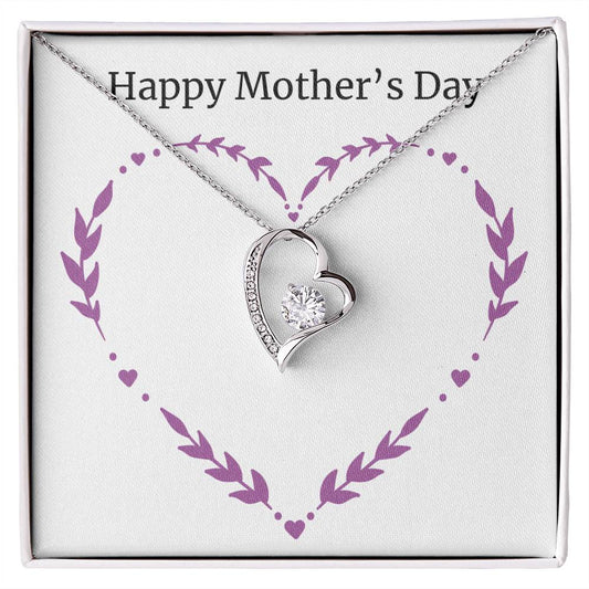 Forever Love Necklace Happy Mother's Day Purple Heart