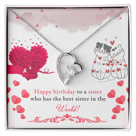 Forever Love Necklace Happy Birthday to a sister