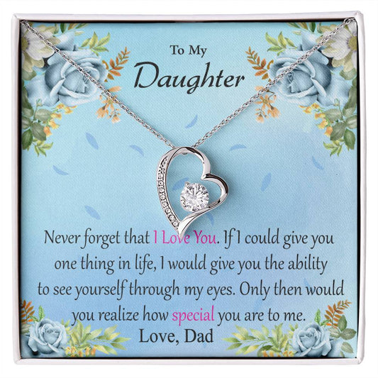 Forever Love Necklace Daughter Love Dad Never Forget