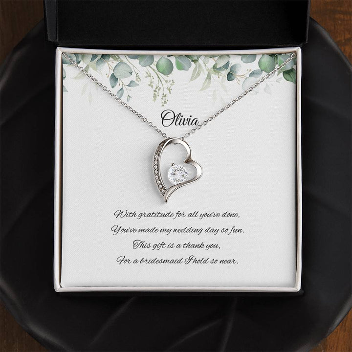 Forever Love Necklace, Eucalyptus Bridesmaid