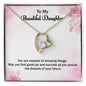 Forever Love Necklace, Happy Birthday My Beautiful Daughter may you find great joy and success