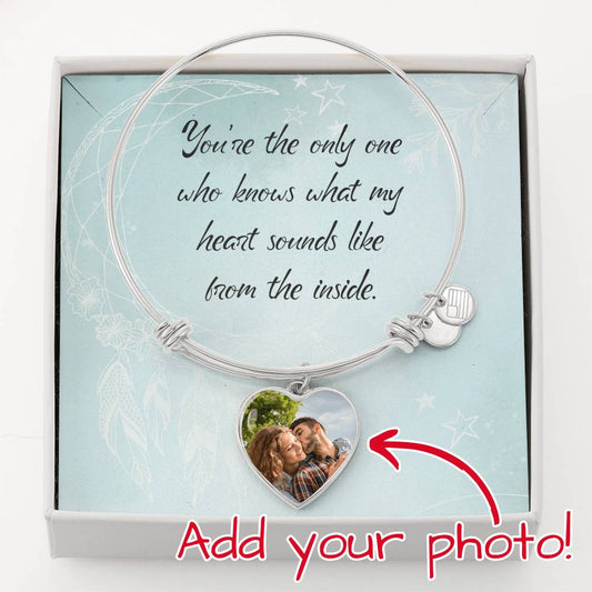 You're the only one, Heart Bracelet, add your own photo