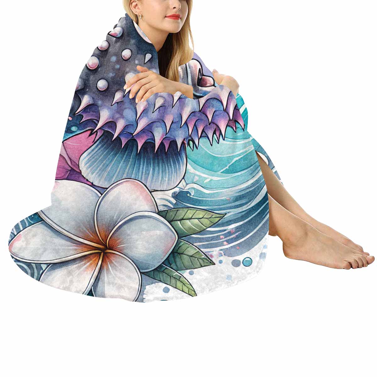 Sea_Animals_Stonefish_Awd35196  Circular Micro Fleece Blanket 47"
