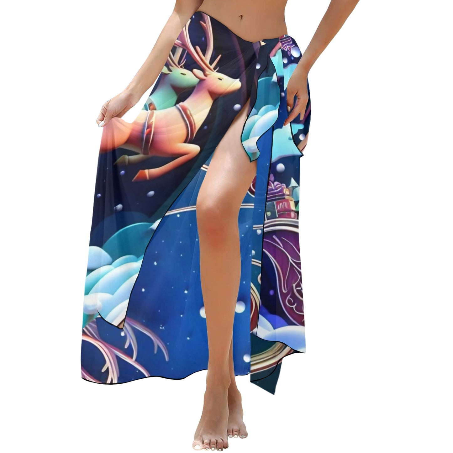 Santa Christmas7 Long Beach Sarong Wrap