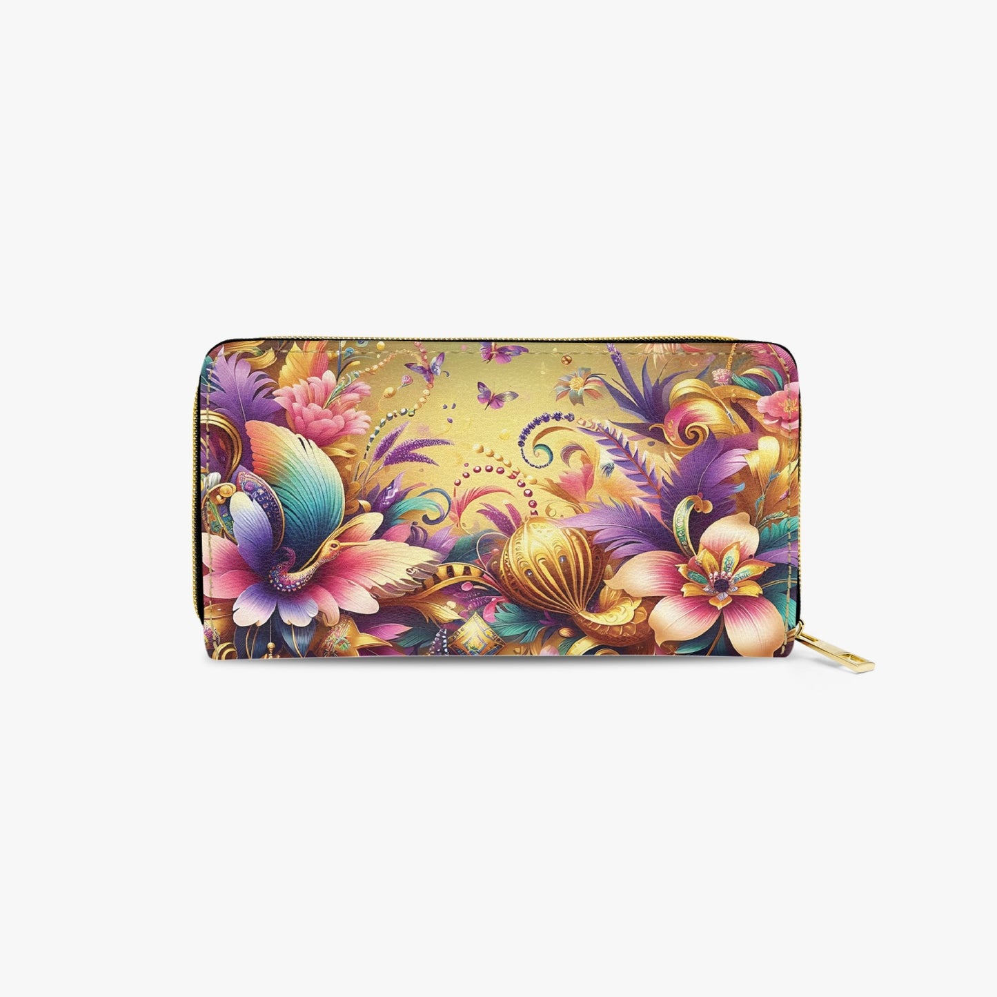 Long Type Zipper Purse - Floral