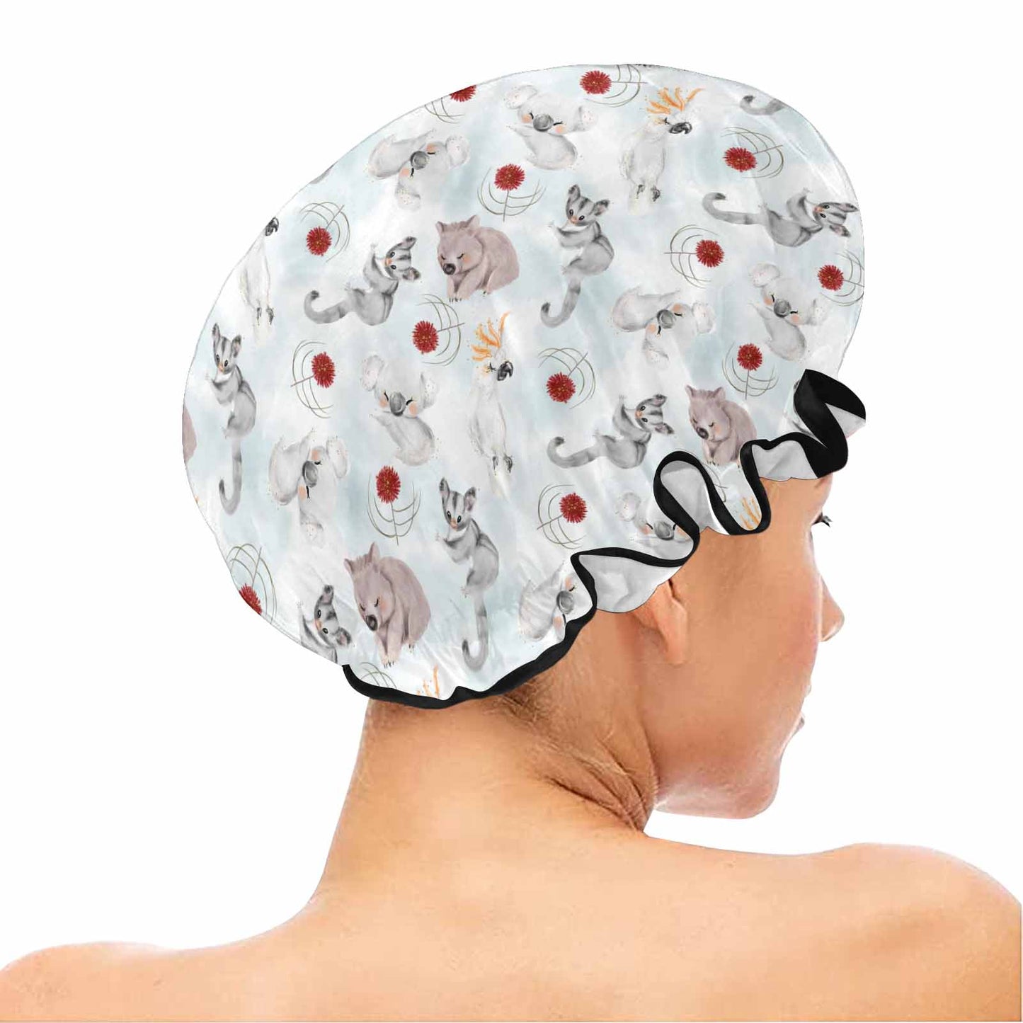 Australian Animals Koala, Sugar Glider, Wombat  Shower Cap