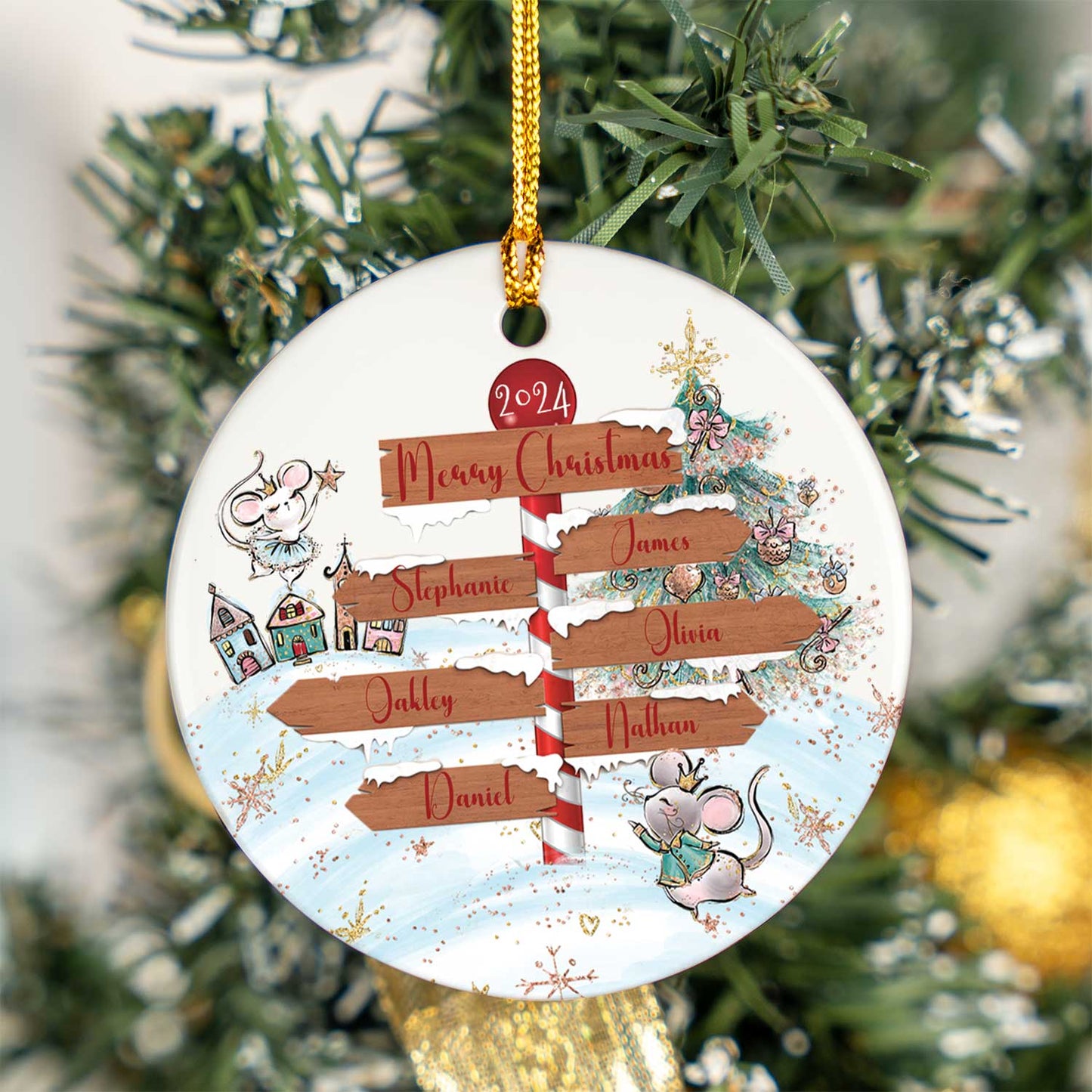 Personalised North Pole Christmas Ceramic Ornament