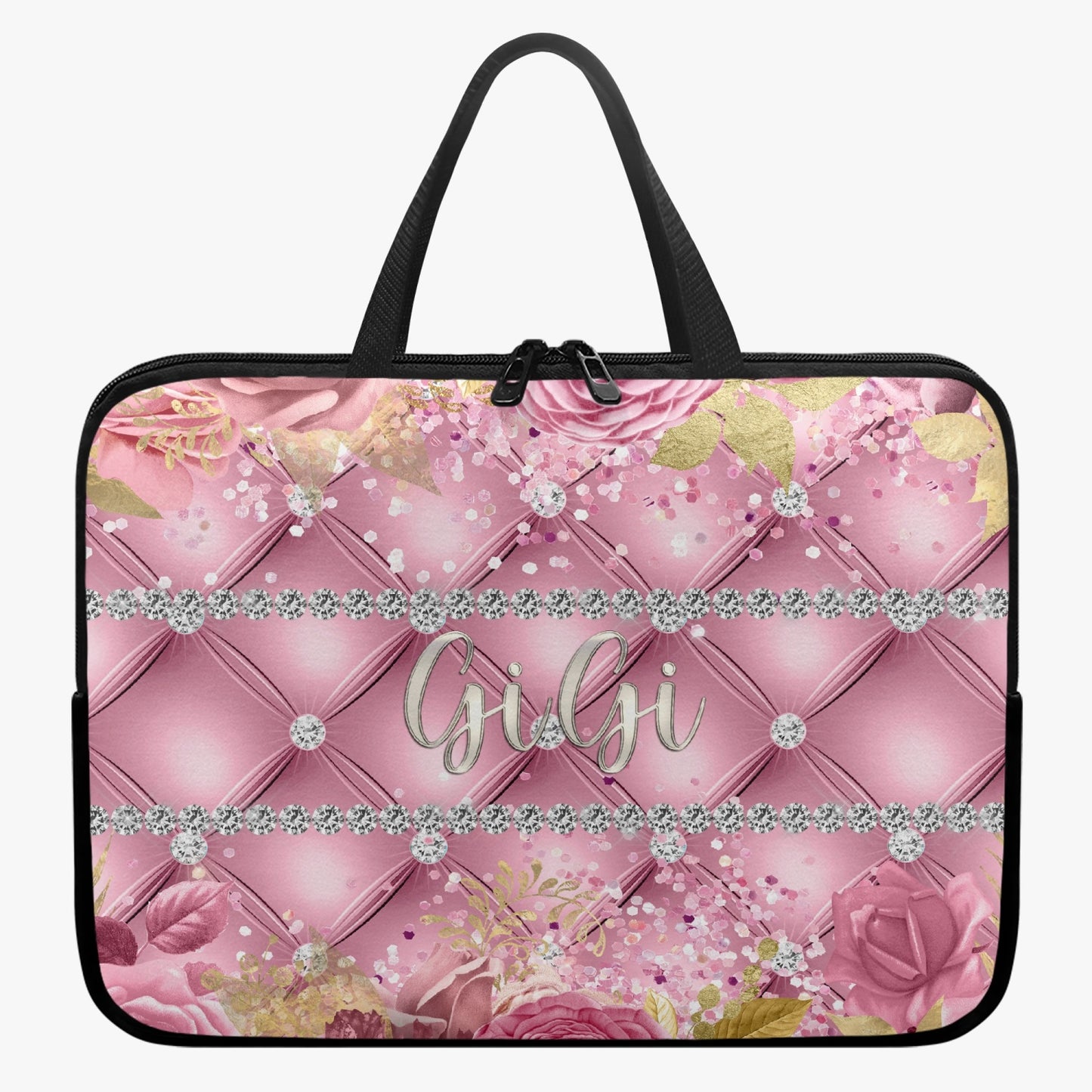 Laptop Sleeve with handles - Pink Floral - GiGi