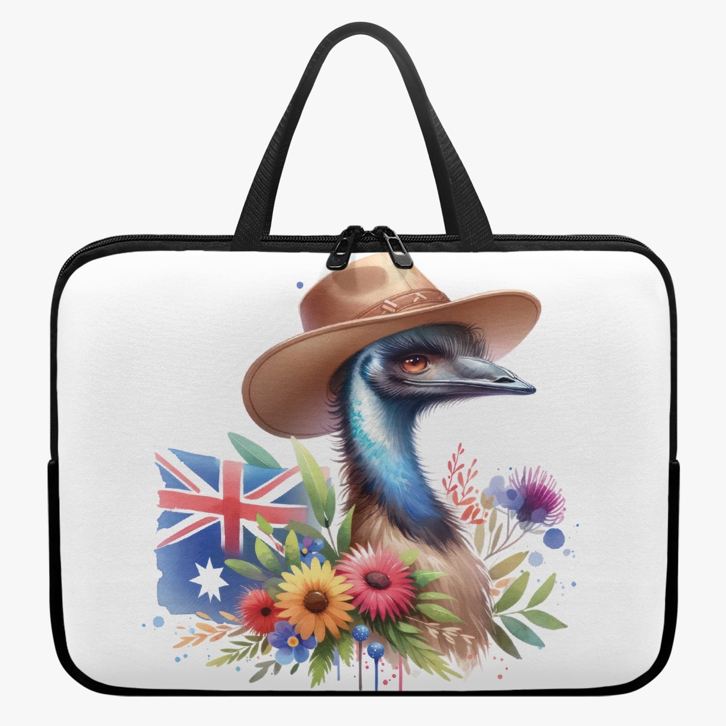 Laptop Sleeve with Handles - Australian animals - Emu