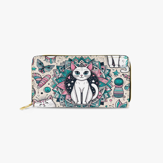 Long Type Zipper Purse - Cat