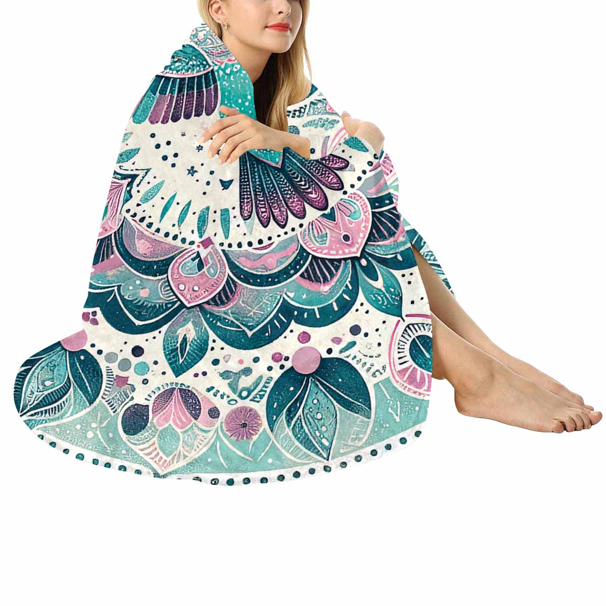 Mandella_Bird_Awd35143  Circular Micro Fleece Blanket 47"