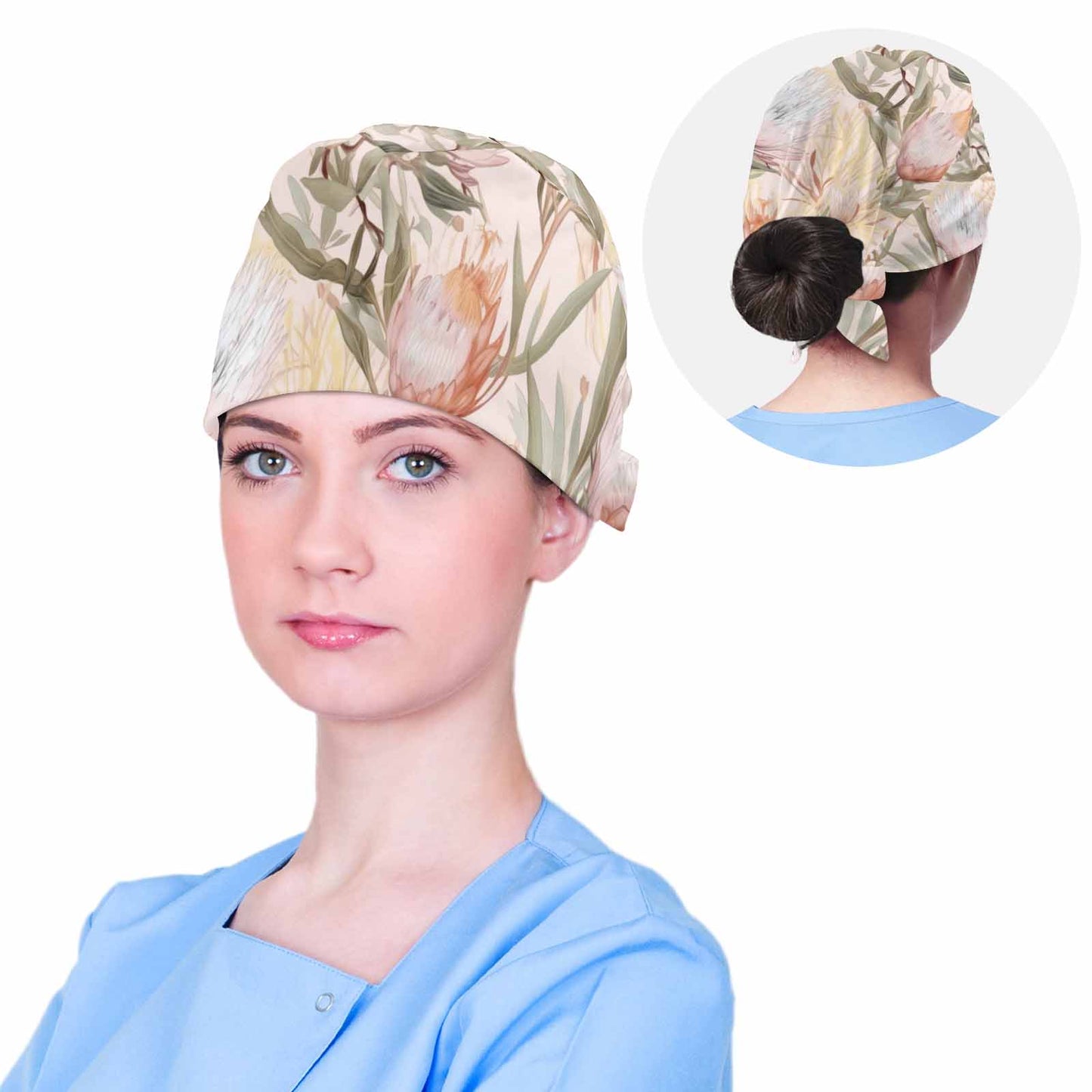 Nurse Scrub Cap Australian Floral 11  Scrub Cap