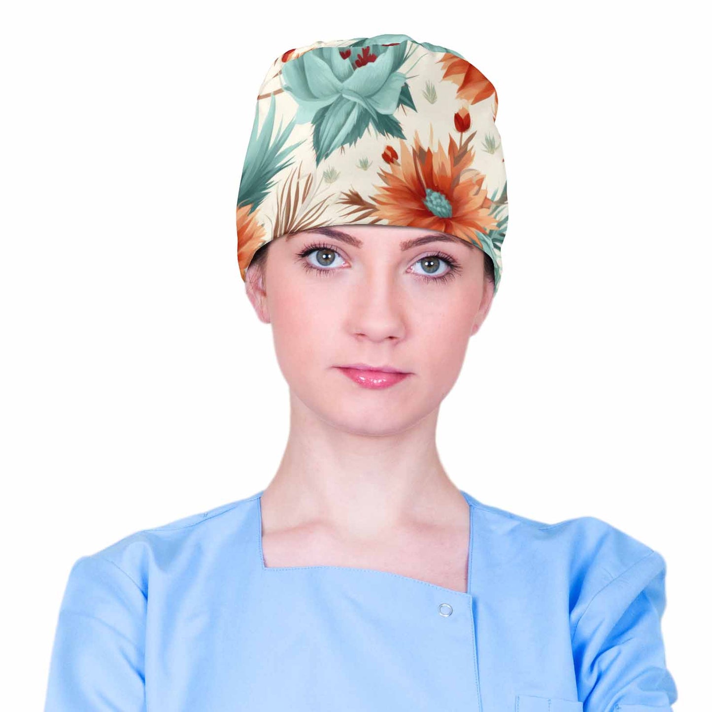 Nurse Scrub Cap Boho Floral  Scrub Cap