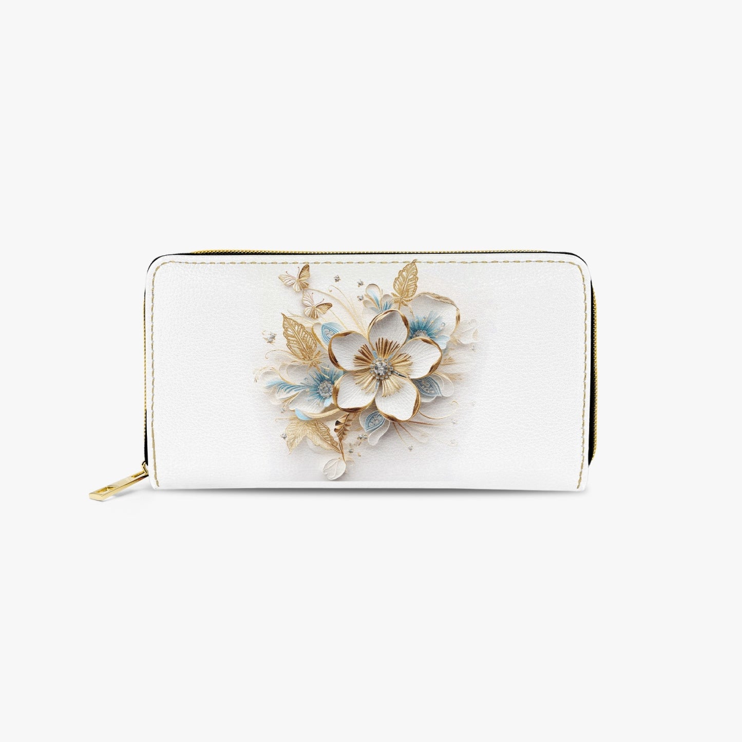 Long Type Zipper Purse - Floral