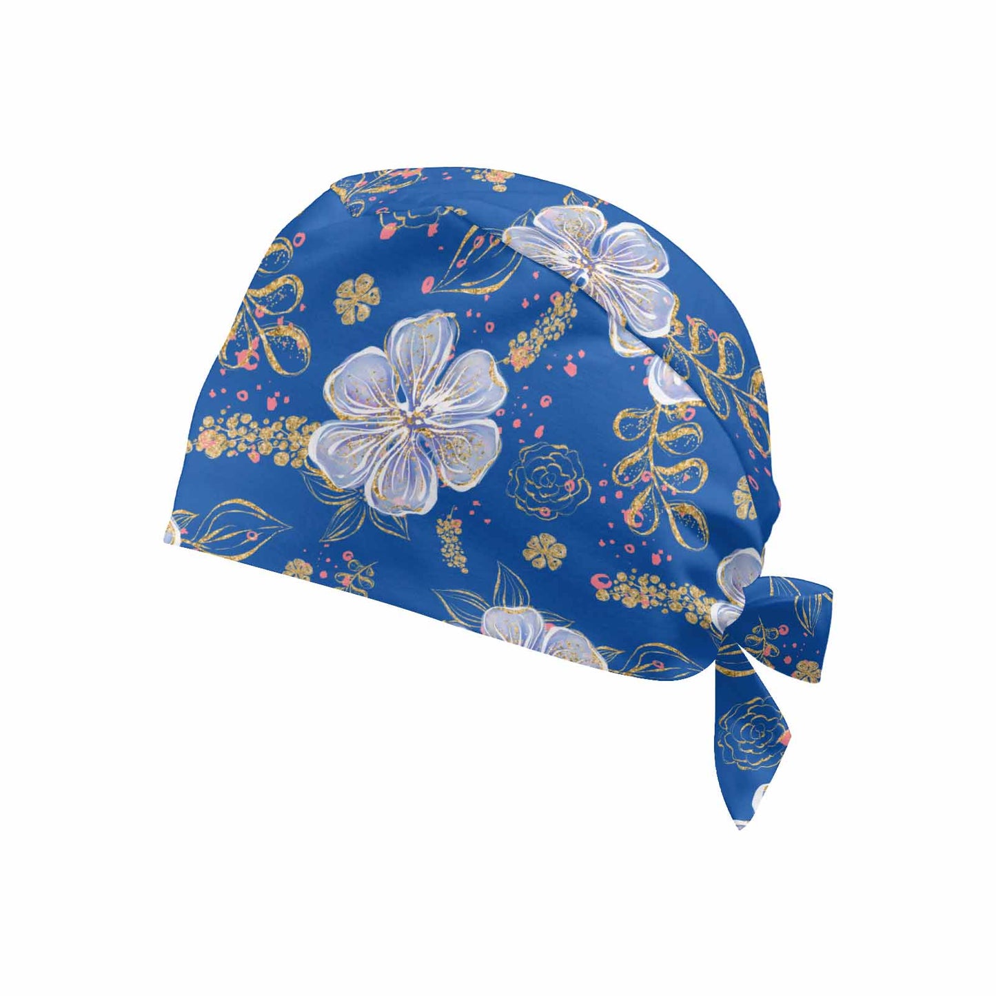 Nurse Scrub Cap Blue Floral  Scrub Cap